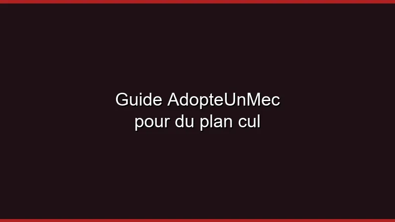 Guide AdopteUnMec pour du plan cul