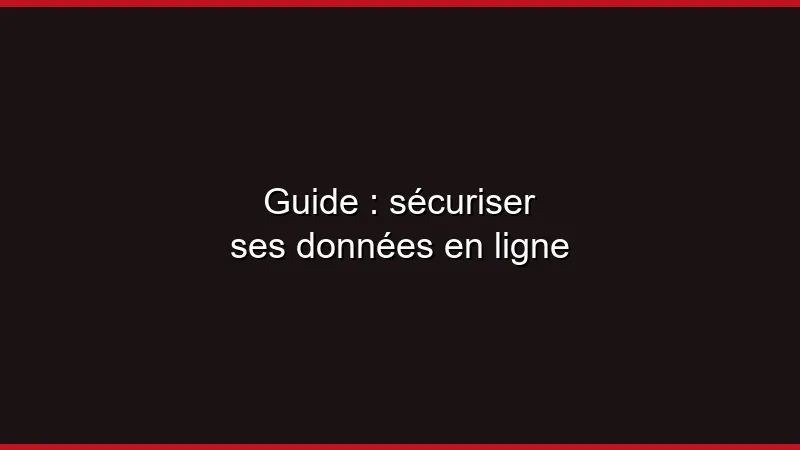 Guide : sécuriser ses données en ligne